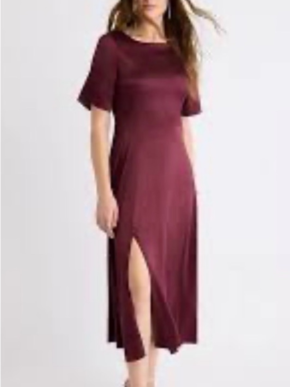 RW&CO. Burgundy Maxi Dress with Side Slit